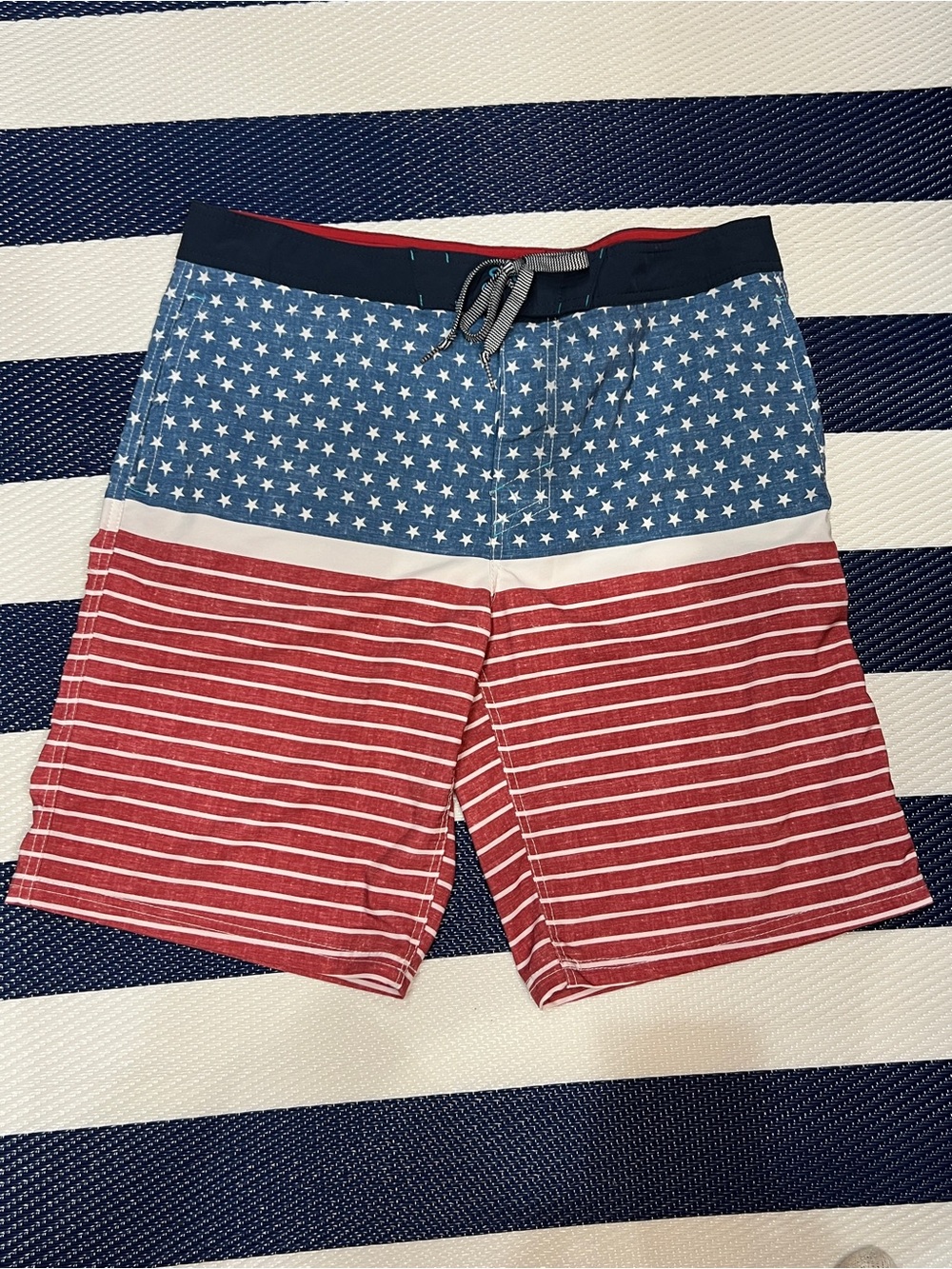 Mossimo Supply Co. Red, White & Blue Star Stripe Swim Shorts